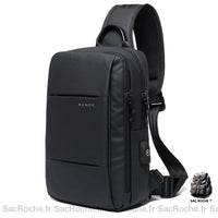Sac bandoulière matelassé noir pour homme - modèle Noir - Sac Roche ™