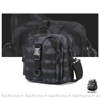 Sac bandoulière militaire multi-compartiments - modèle Gris - Sac Roche ™