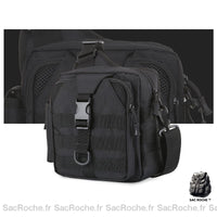 Sac bandoulière militaire multi-compartiments - modèle Noir - Sac Roche ™