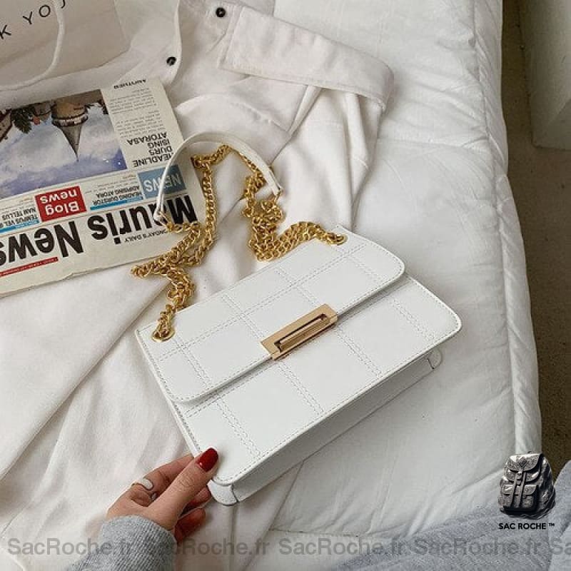 Sac Bandoulière Moderne Petit Blanc Sac À Main Femme