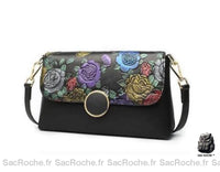 Sac Bandoulière Motif Fleur Femme - modèle Fleurs colorées - Sac Roche ™