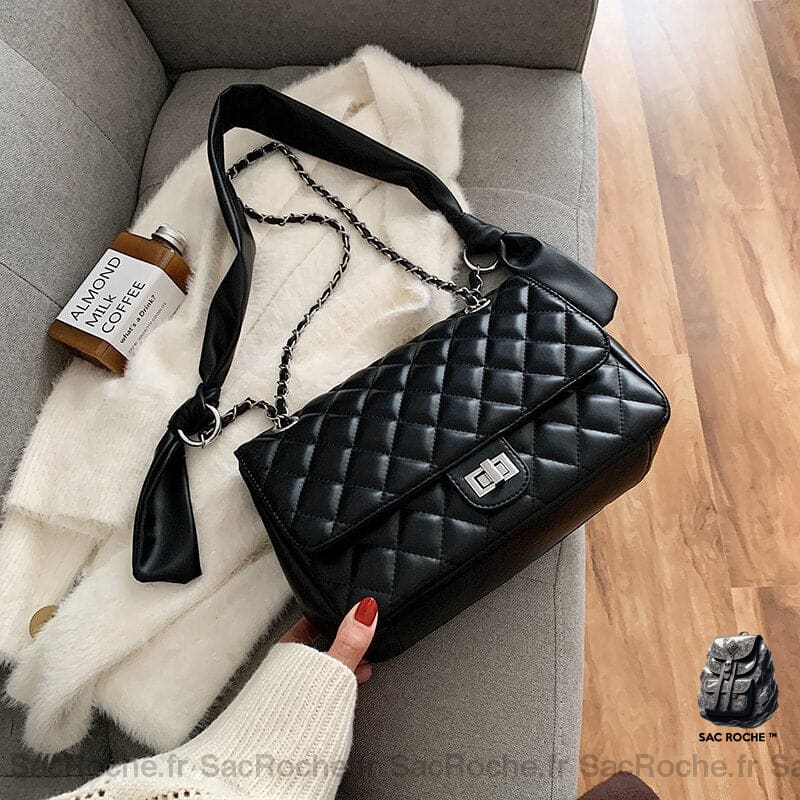 Sac Bandoulière Noir Compact Petit Sac À Main Femme