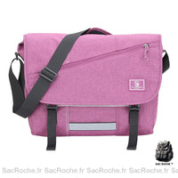 Sac Bandoulière Ordinateur 15 - Style Messager - modèle Rose - Sac Roche ™