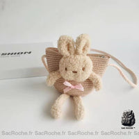 Sac bandoulière paille colorée lapin - modèle Rose - Sac Roche ™