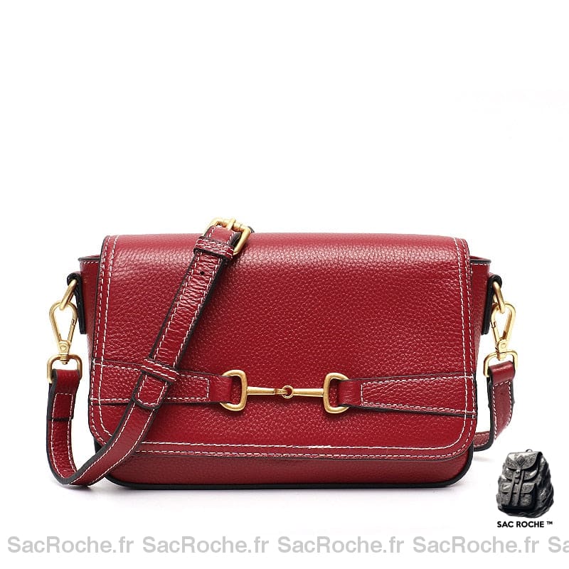 Sac Bandoulière Petit Format Rouge À Main Femme