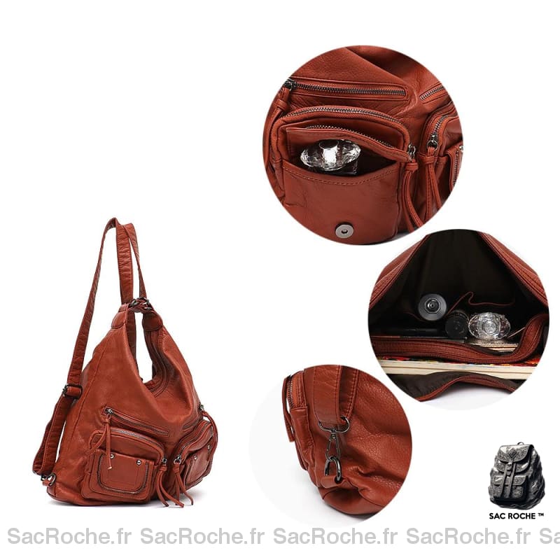 Sac Bandoulière Simili Cuir À Dos Femme