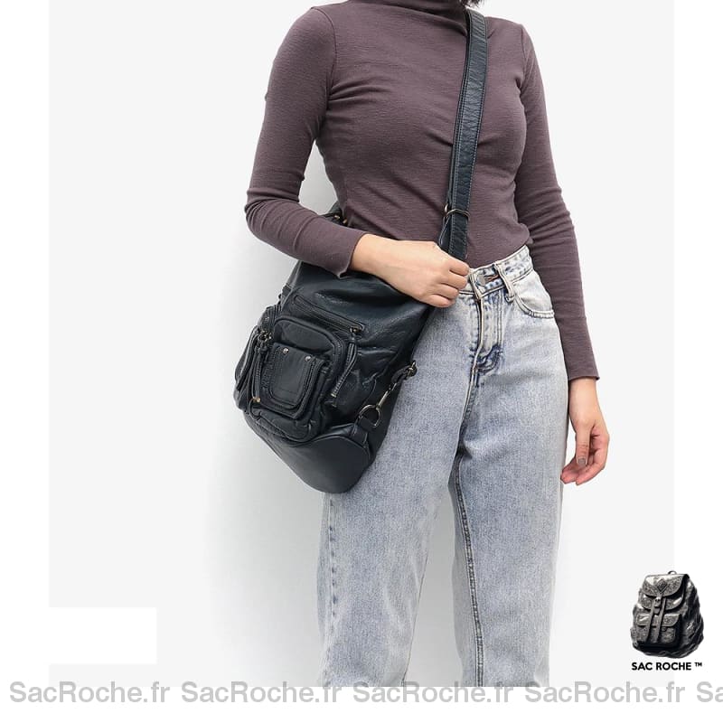 Sac Bandoulière Simili Cuir À Dos Femme