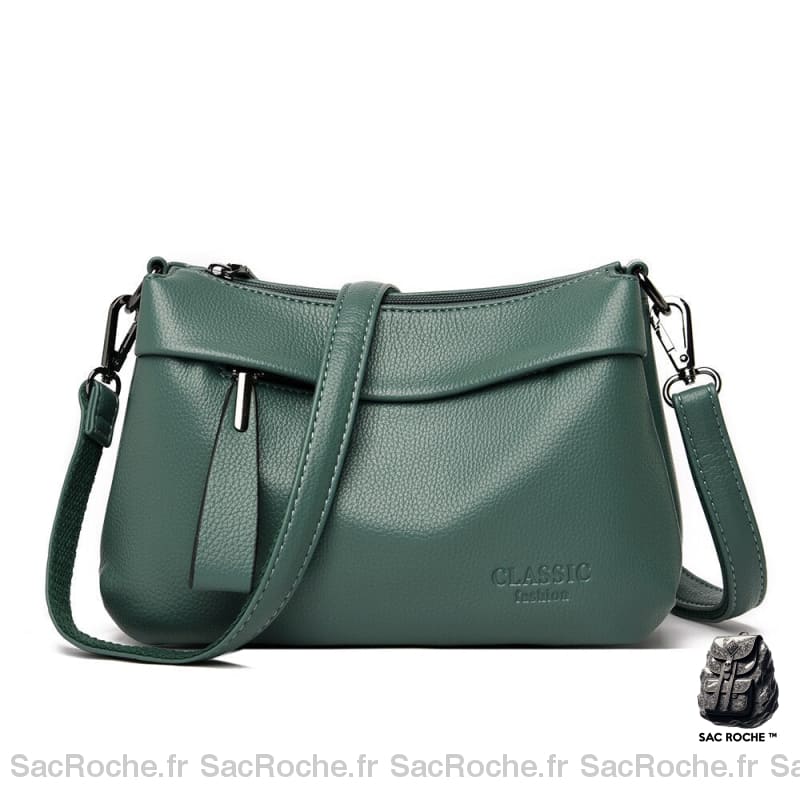 Sac Bandoulière Simili Cuir Chic Vert Sac À Main Femme