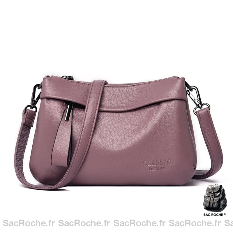 Sac Bandoulière Simili Cuir Chic Violet Sac À Main Femme