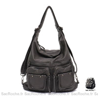 Sac bandoulière simili cuir - modèle Gris - Sac Roche ™