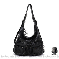 Sac bandoulière simili cuir - modèle Noir - Sac Roche ™