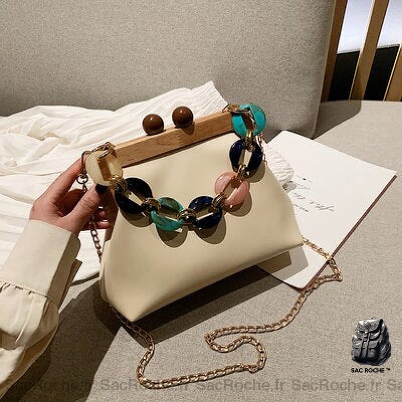 Sac Bandoulière Tendance Crème Sac À Main Femme