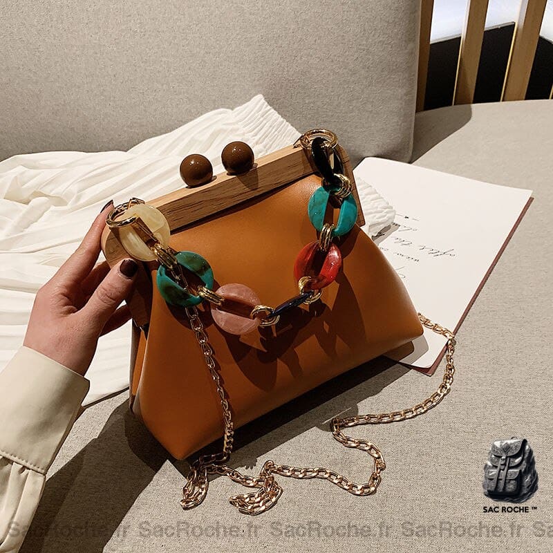 Sac Bandoulière Tendance Marron Sac À Main Femme