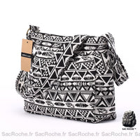 Sac Bandoulière Tissu Style Boho - Femme Noir Sac À Main Femme