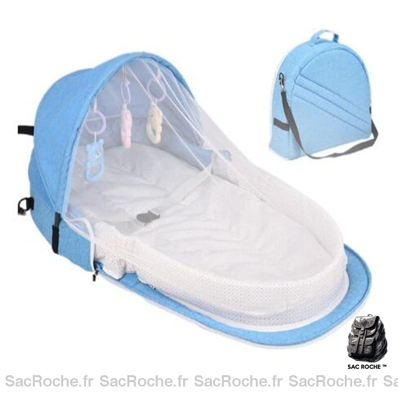 Sac berceau portable pour bébé - Bleu - Les moustiques Moustiquaire