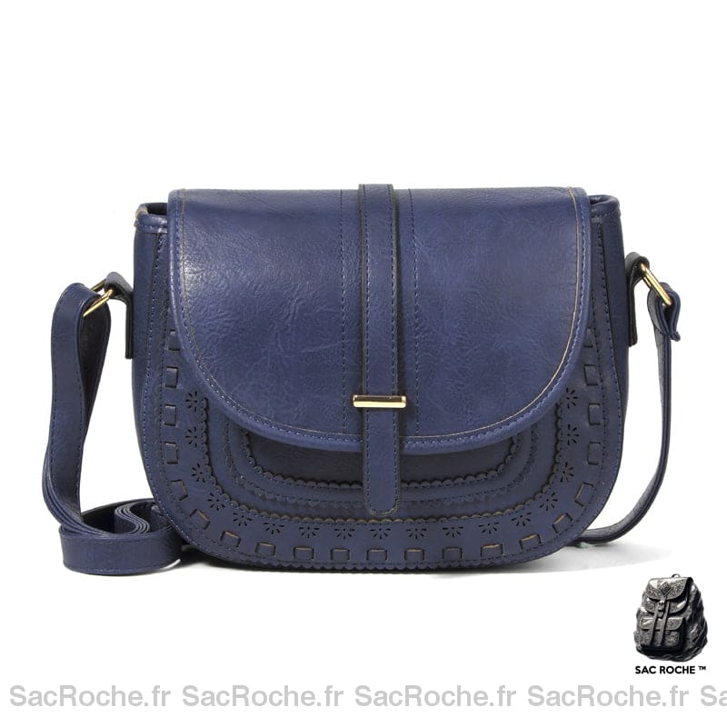 Sac Besace Bandoulière Vintage Main Bleu Sac À Main Femme