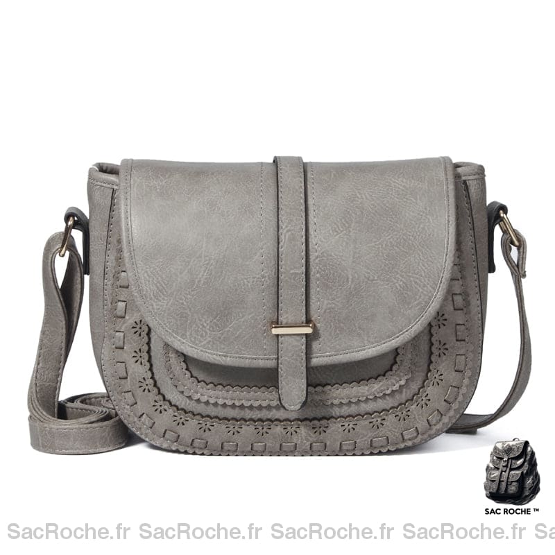 Sac Besace Bandoulière Vintage Main Gris Sac À Main Femme