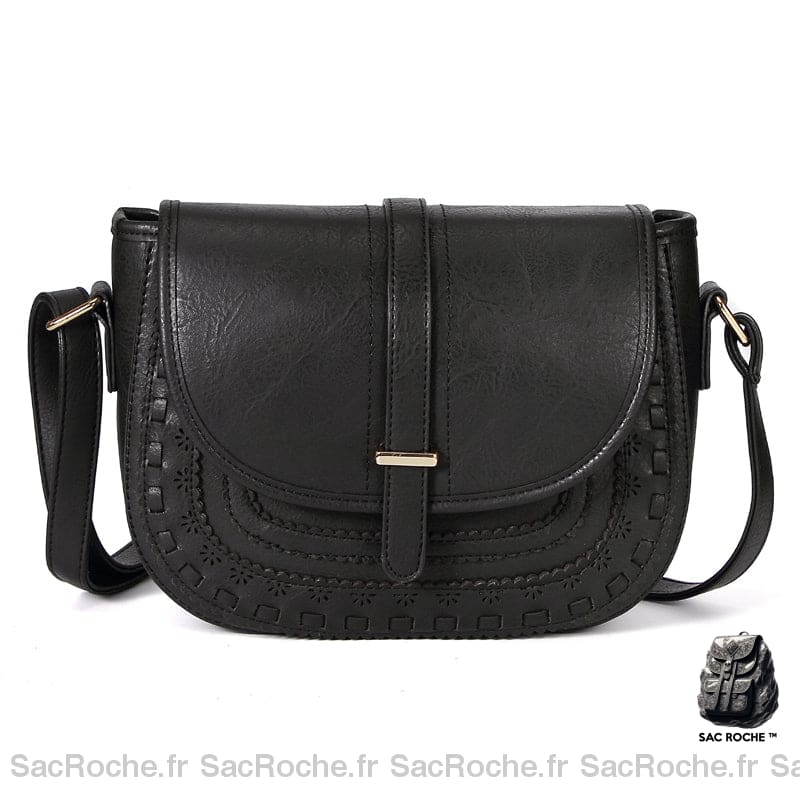 Sac Besace Bandoulière Vintage Main Noir Sac À Main Femme