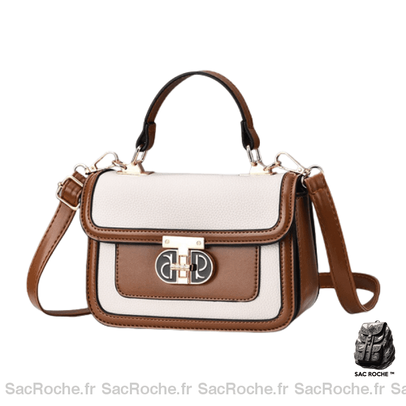 Sac Besace Brun Femme Blanc / 20X9X13Cm