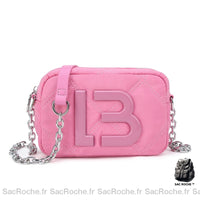 Sac Besace Chaîne Femme - modèle Rose / 19x13x7cm - Sac Roche ™