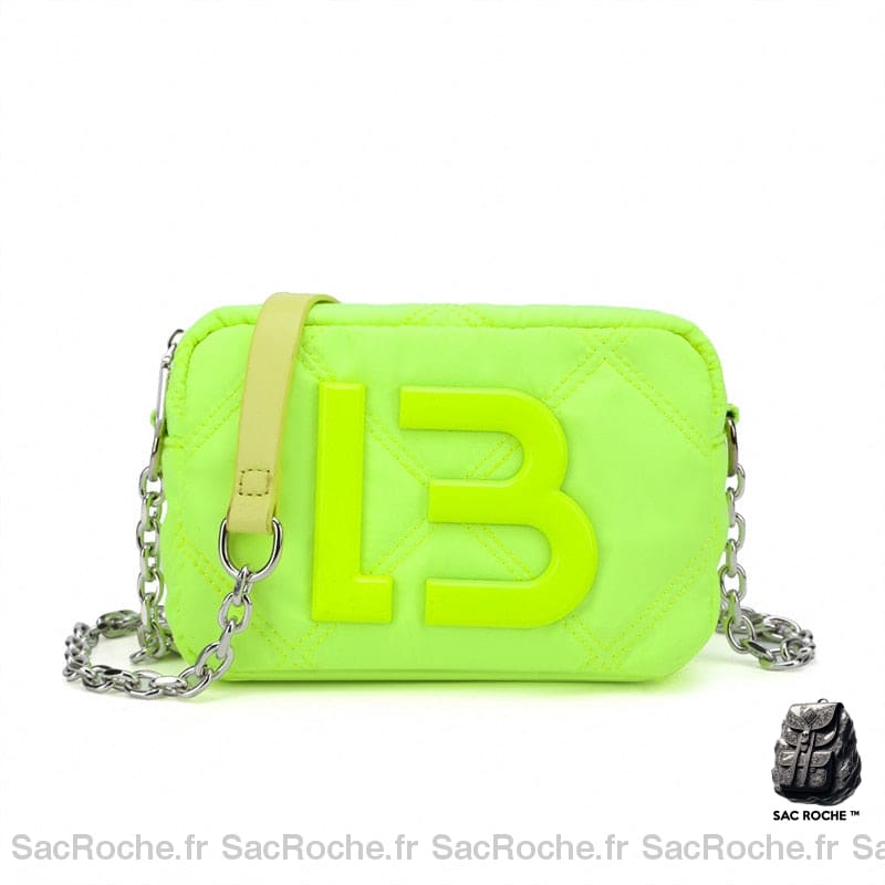 Sac Besace Chaîne Femme Vert / 19X13X7Cm