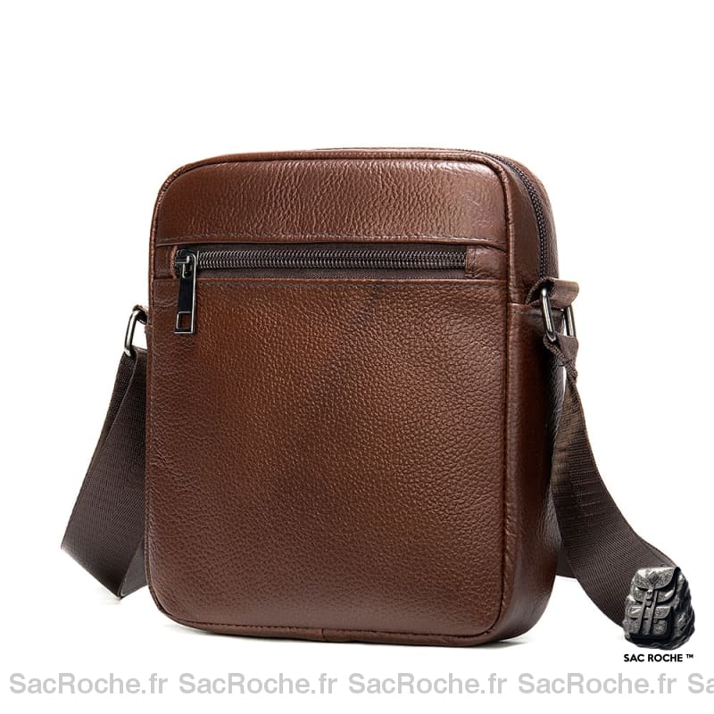 Sac Besace Cuir Femme Abordable Marron Foncé