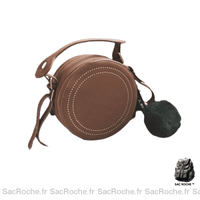 Sac besace cuir femme clouté - modèle Marron - Sac Roche ™
