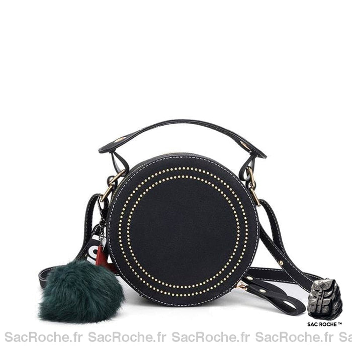 Sac Besace Cuir Femme Clouté Noir Besace Femme