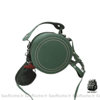 Sac besace cuir femme clouté - modèle Vert - Sac Roche ™