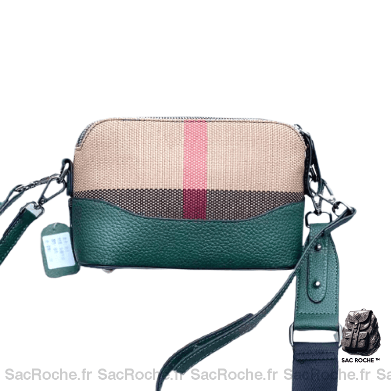 Sac Besace Cuir Femme Compartiments Vert