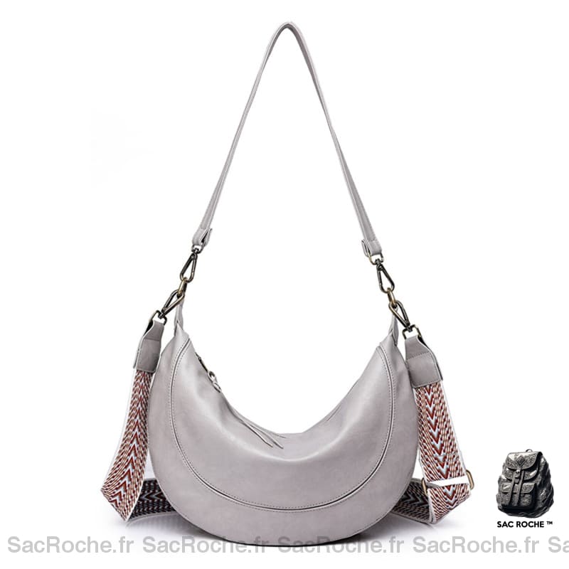 Sac Besace Cuir Femme Gris