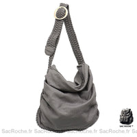 Sac Besace Cuir Femme Italien - modèle Gris - Sac Roche ™