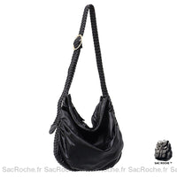 Sac Besace Cuir Femme Italien - modèle Noir - Sac Roche ™