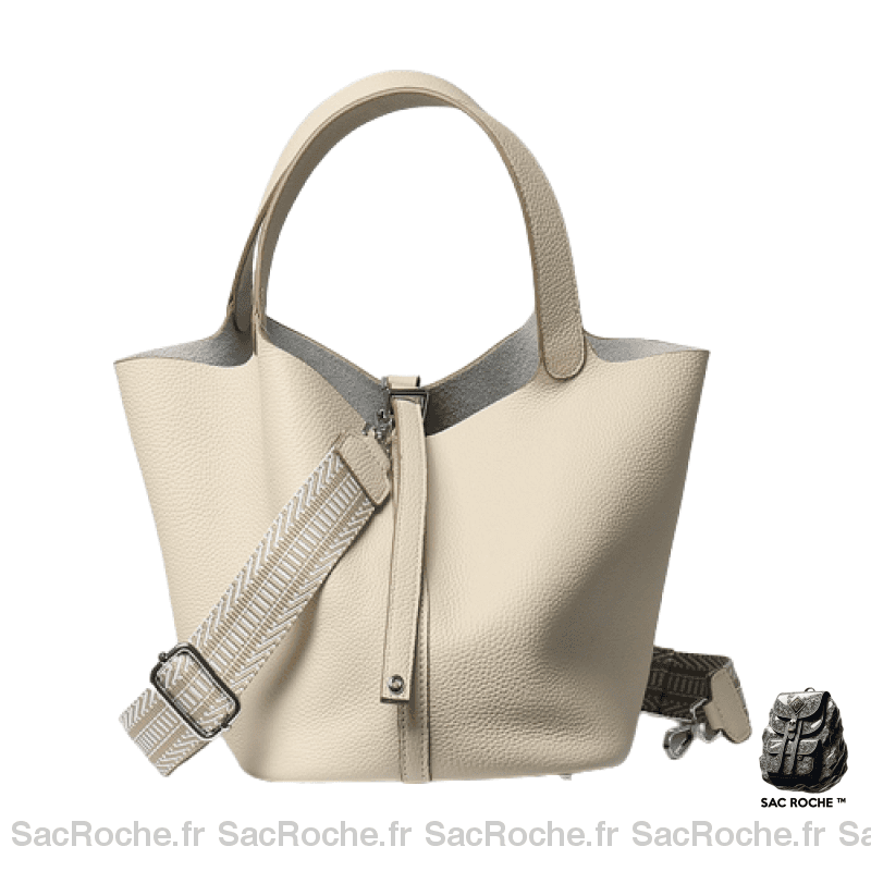 Sac Besace Cuir Femme Naturel Blanc / S (18X13X18Cm)