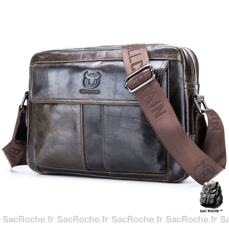 Sac Besace Cuir Femme Naturel Café