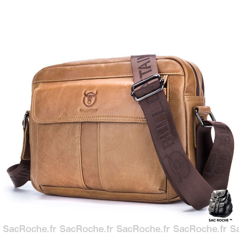 Sac Besace Cuir Femme Naturel Camel