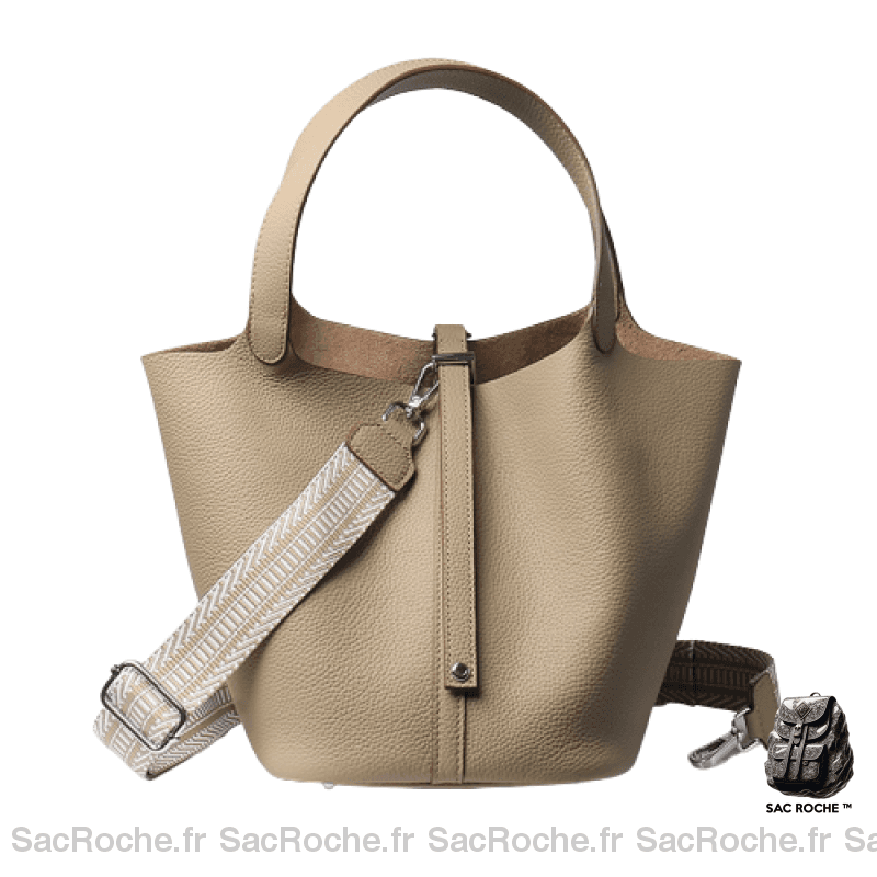 Sac Besace Cuir Femme Naturel Gris / S (18X13X18Cm)