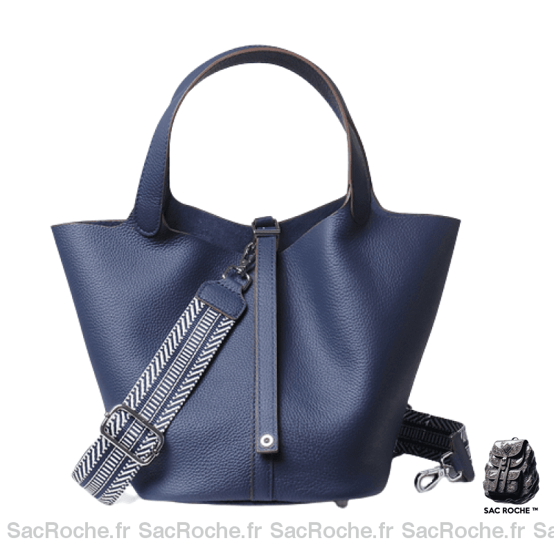 Sac Besace Cuir Femme Naturel Noir / S (18X13X18Cm)