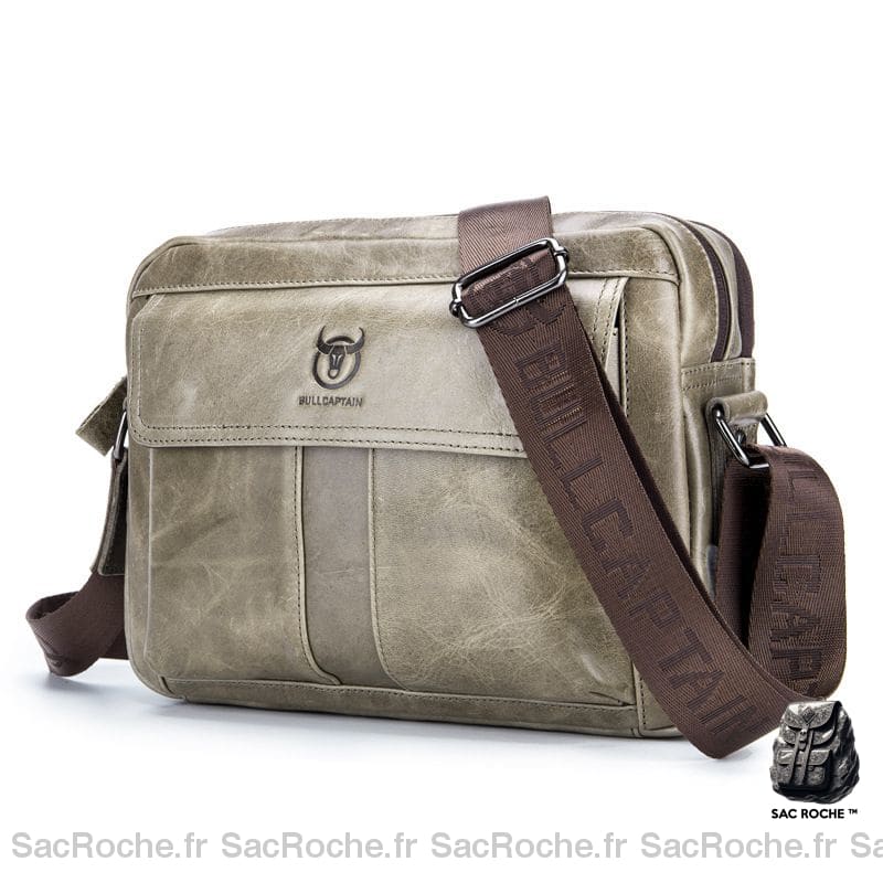 Sac Besace Cuir Femme Naturel Vert