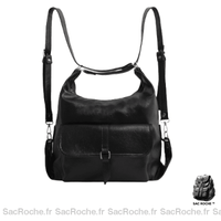 Sac Besace Cuir Femme - modèle Noir - Sac Roche ™