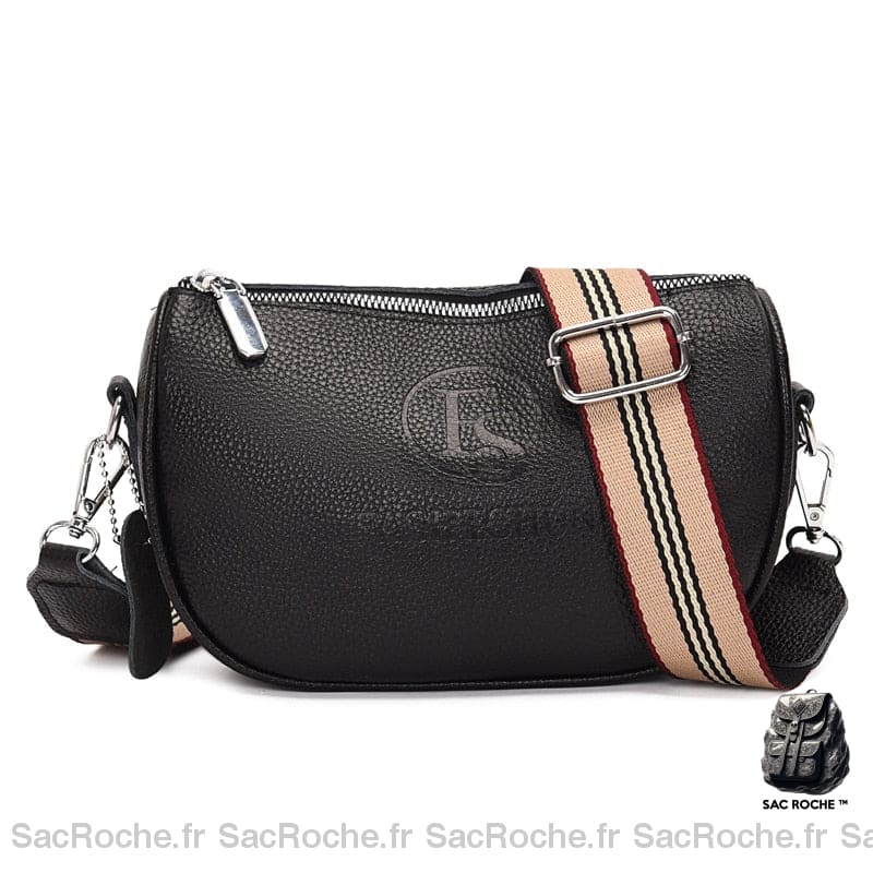 Sac Besace Cuir Femme Noir