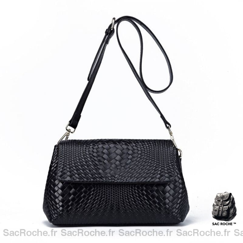 Sac Besace Cuir Femme Noir