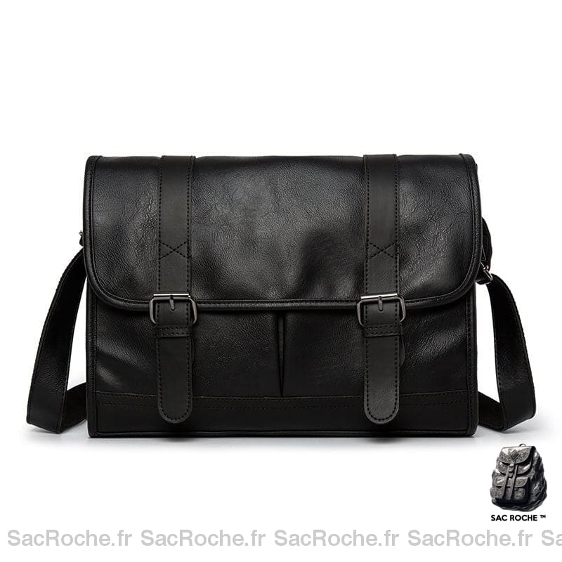 Sac Besace Cuir Femme Noir