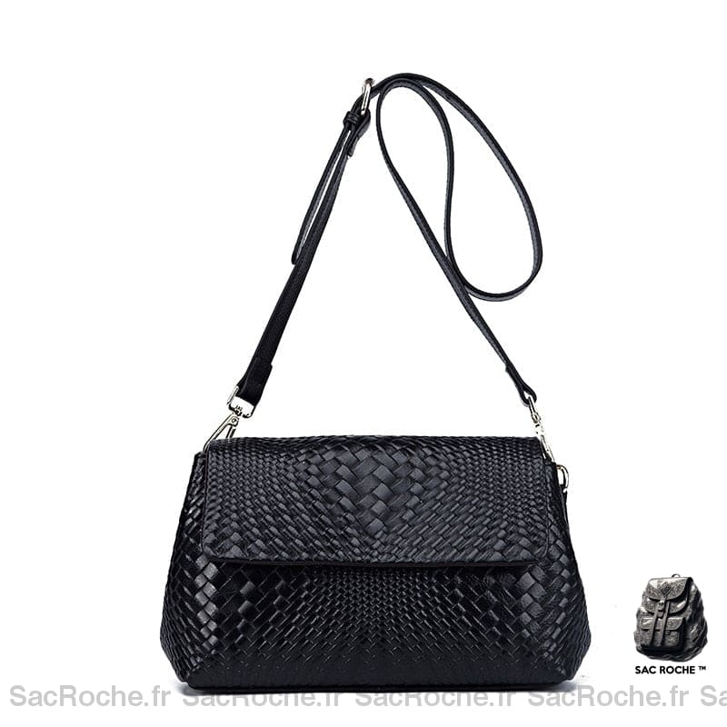 Sac Besace Cuir Femme Noir