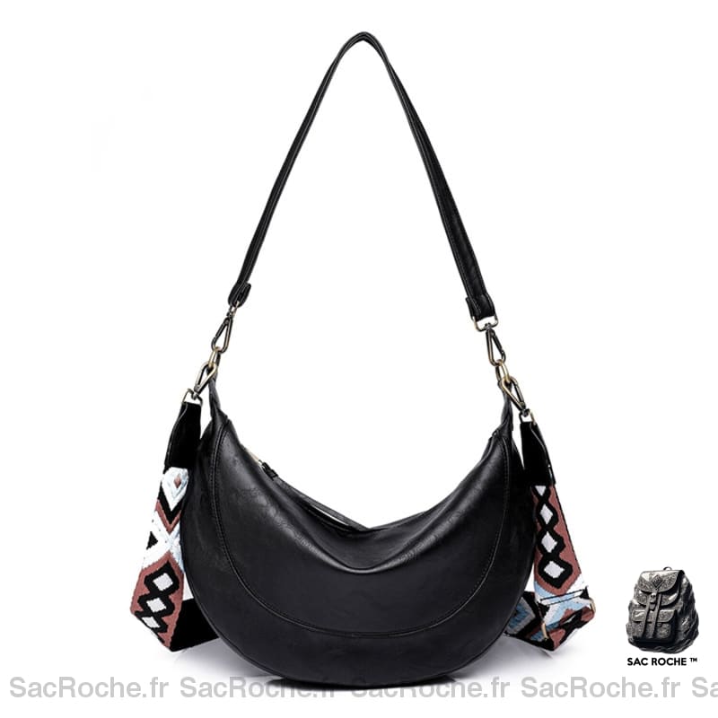 Sac Besace Cuir Femme Noir