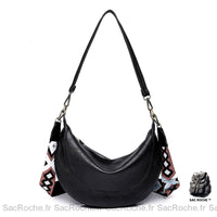 Sac Besace Cuir Femme - modèle Noir - Sac Roche ™