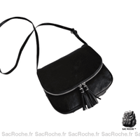 Sac Besace Cuir Femme Pas Cher - modèle Noir - Sac Roche ™