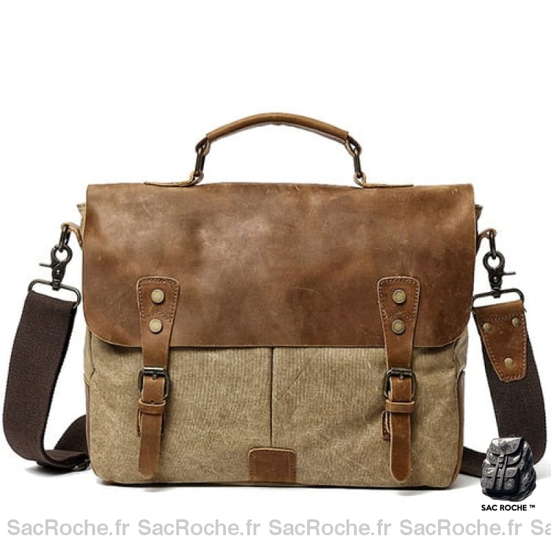 Sac Besace Cuir Femme Pour Ordinateur Beige / 36 X 12.5 7Cm