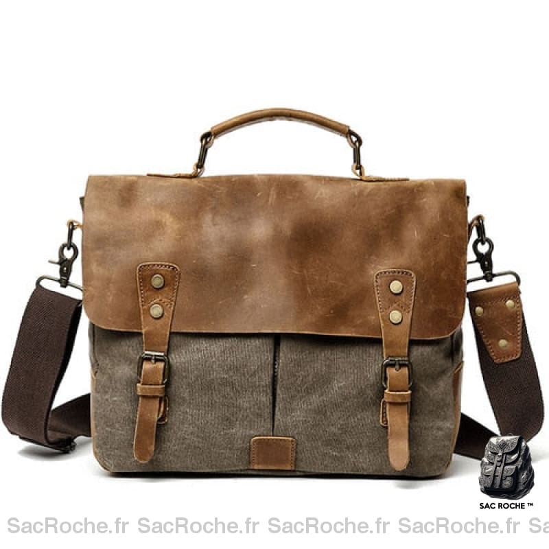 Sac Besace Cuir Femme Pour Ordinateur Vert / 36 X 12.5 7Cm