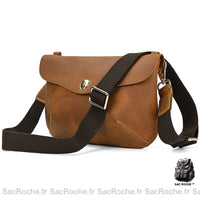 Sac Besace Cuir Femme Qualité - modèle Marron / 24.5 x 5 x 17cm - Sac Roche ™